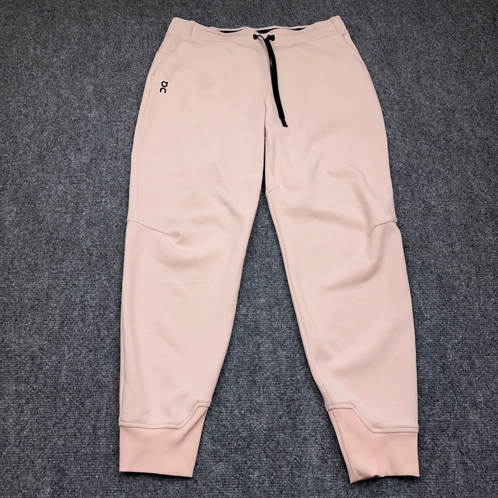 On Running Run On Clouds Sweat Pants Womens L Pink Joggers Drawstring Tapered